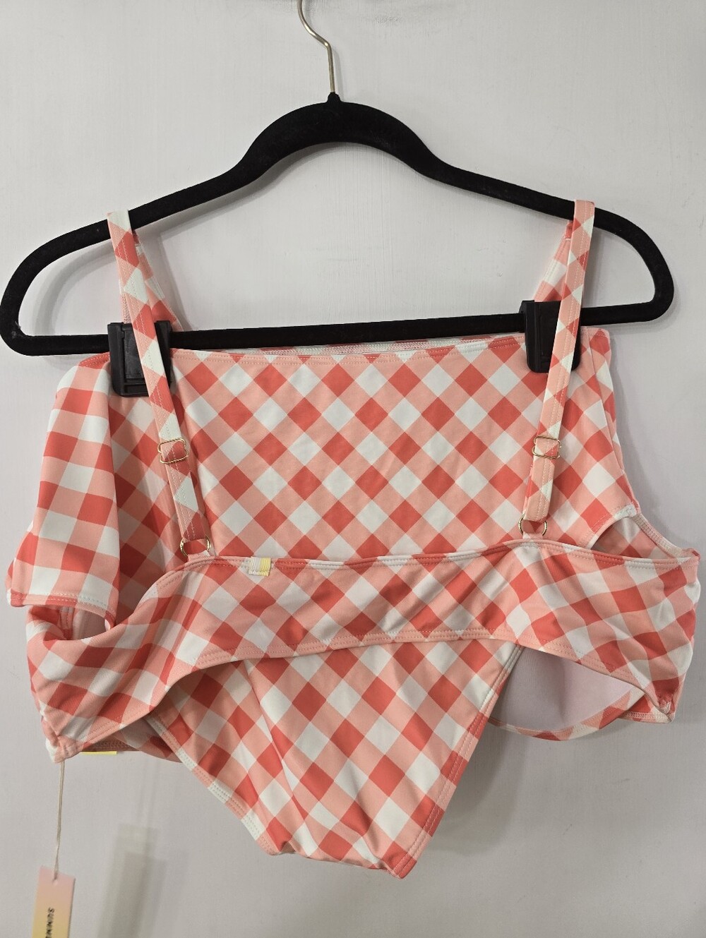 Summersalt The Jetsetter Bikini Bathing Suit Orange Gingham Check Plaid NWT 16 - Picture 8 of 13